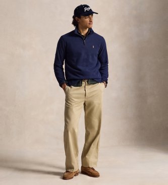 Polo Ralph Lauren Jersey de Estate-Rib con cremallera marino
