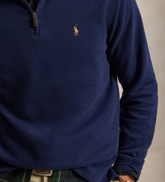 Polo Ralph Lauren Jersey de Estate-Rib con cremallera marino