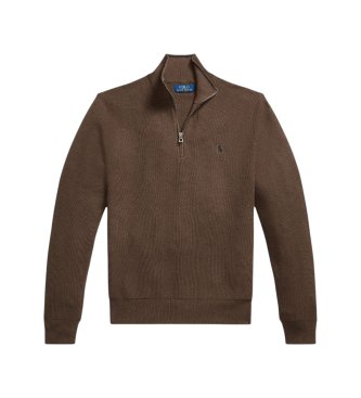 Polo Ralph Lauren Stickad tröja i piké och bomull brun