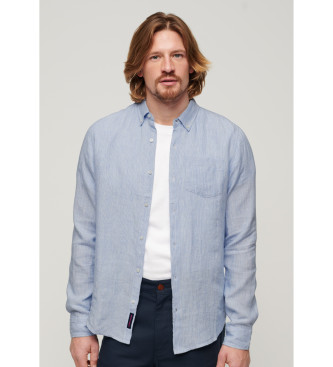 Superdry Studios Shirt in Blue Linen