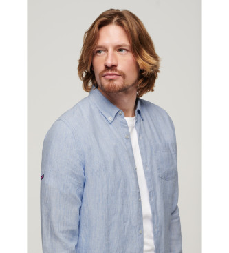 Superdry Studios Shirt in Blue Linen