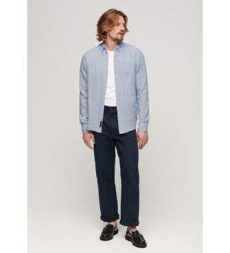 Superdry Studios Shirt in Blue Linen