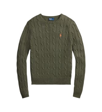 Polo Ralph Lauren Groene katoenen trui met kabelsteek
