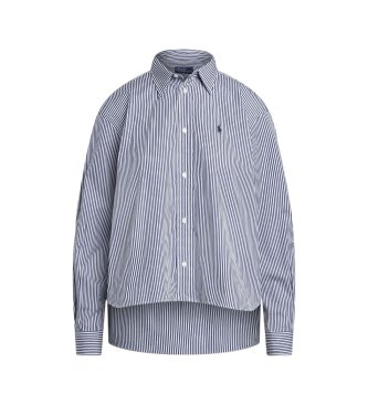 Polo Ralph Lauren Chemise coupe recadrée en coton à rayures bleu
