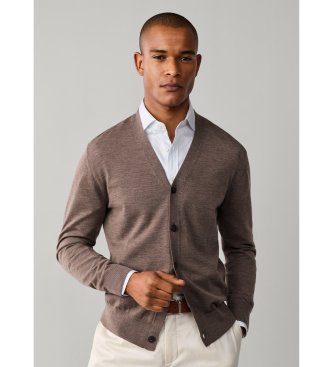 Hackett London Cardigan Ess Merino taupe