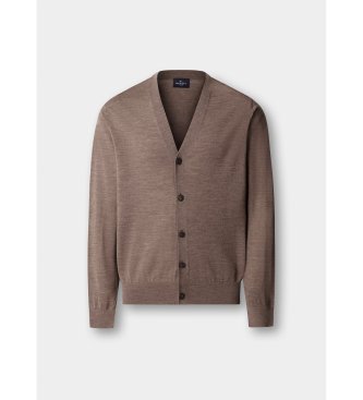Hackett London Cardigan Ess Merino taupe
