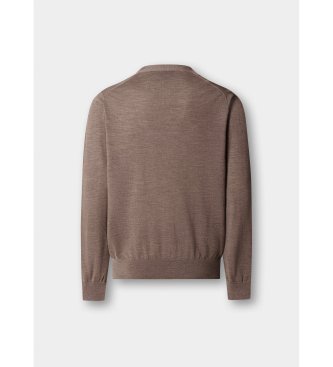 Hackett London Cardigan Ess Merino taupe