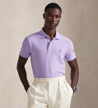 Polo Ralph Lauren Polo piqué elastyczne Custom Slim Fit liliowe