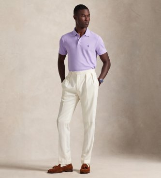 Polo Ralph Lauren Polo piqué elastyczne Custom Slim Fit liliowe