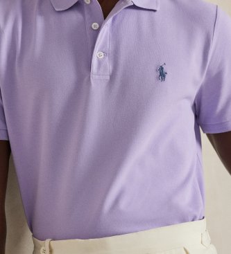 Polo Ralph Lauren Polo piqué elastyczne Custom Slim Fit liliowe