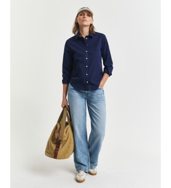 Gant Klassisches Regular-Fit-Popeline-Hemd marineblau