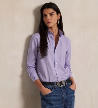 Polo Ralph Lauren Lilla skjorte i elastisk fil-à-fil bomuld