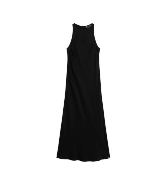 Superdry Vestido midi de cetim preto