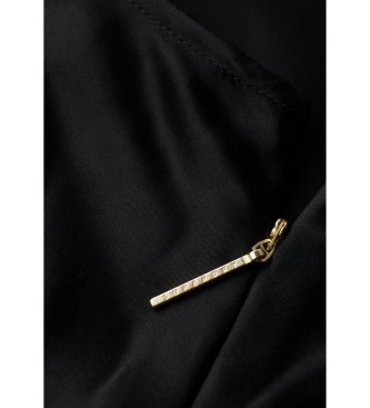 Superdry Vestido midi de cetim preto