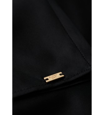Superdry Vestido midi de cetim preto