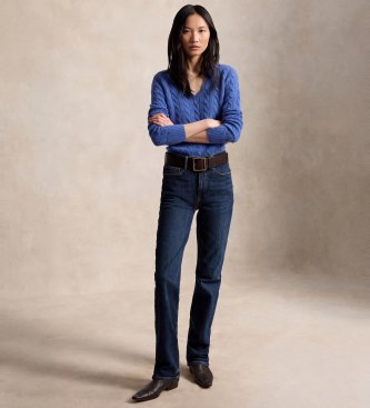 Polo Ralph Lauren Blauwe kasjmier- en wollen trui