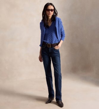 Polo Ralph Lauren Blauwe kasjmier- en wollen trui