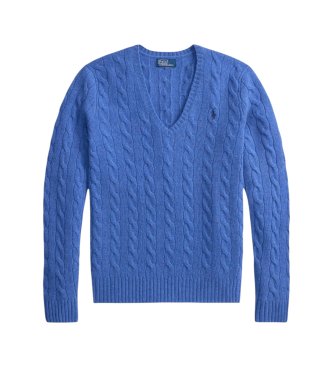 Polo Ralph Lauren Blauwe kasjmier- en wollen trui
