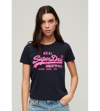 Superdry Grafisk neon-t-shirt med tætsiddende pasform sort