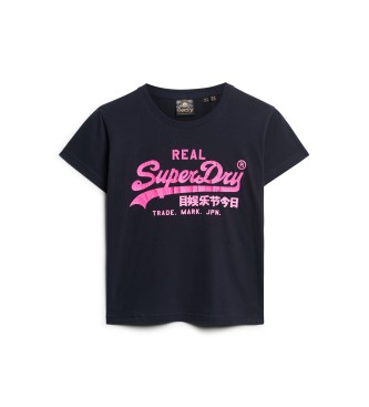 Superdry Grafisk neon-t-shirt med tætsiddende pasform sort