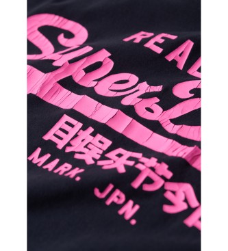Superdry Grafisk neon-t-shirt med tætsiddende pasform sort