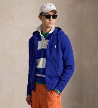 Polo Ralph Lauren Sweatshirt i dobbeltstrik med lynlås, blå