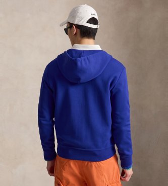 Polo Ralph Lauren Sweatshirt i dobbeltstrik med lynlås, blå