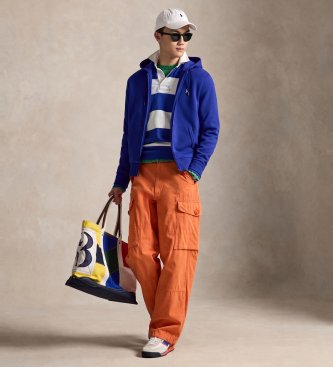 Polo Ralph Lauren Sweatshirt i dobbeltstrik med lynlås, blå
