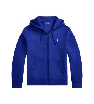 Polo Ralph Lauren Sweatshirt i dobbeltstrik med lynlås, blå