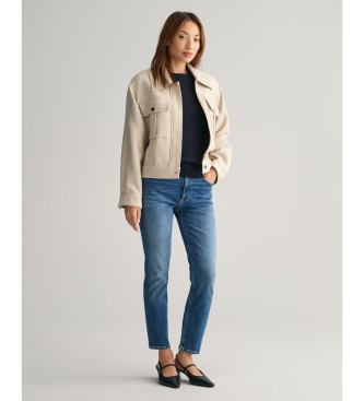 Gant Jeansy Slim Fit do kostki niebieskie