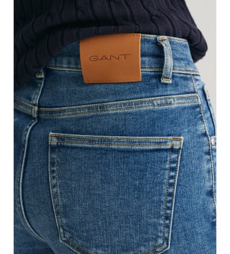 Gant Jeansy Slim Fit do kostki niebieskie