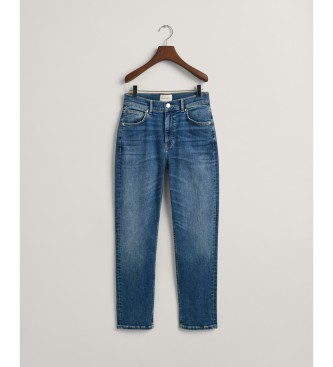 Gant Jeansy Slim Fit do kostki niebieskie