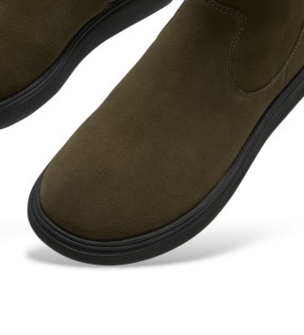 Fitflop Iq-Comff læder-støvletter med lynlås olivengrøn