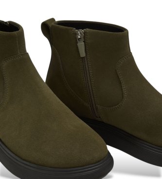 Fitflop Iq-Comff læder-støvletter med lynlås olivengrøn
