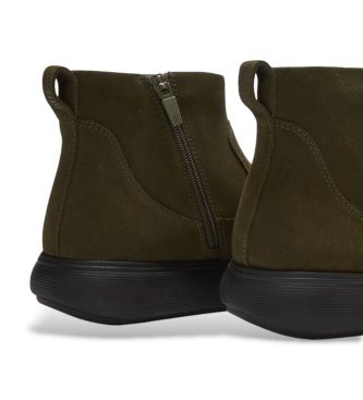 Fitflop Iq-Comff læder-støvletter med lynlås olivengrøn