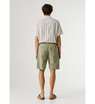Pepe Jeans Green Relaxed Pull On Poplin Shorts