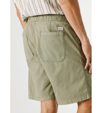 Pepe Jeans Green Relaxed Pull On Poplin Shorts