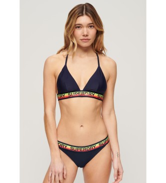 Superdry Braguita de bikini con logo Classics negro