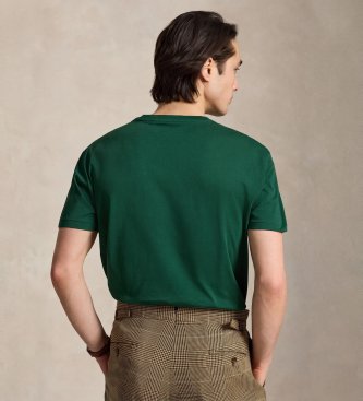 Polo Ralph Lauren T-shirt en maille Custom Slim Fit vert foncé
