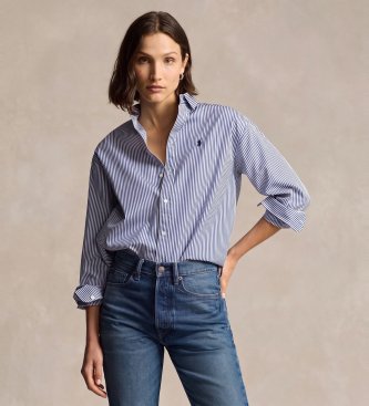 Polo Ralph Lauren Blå bomuldsskjorte med striber Relaxed Fit
