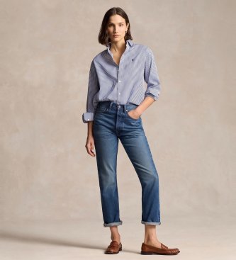Polo Ralph Lauren Blå bomuldsskjorte med striber Relaxed Fit