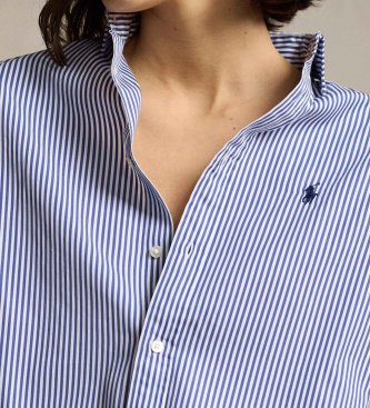 Polo Ralph Lauren Blå bomuldsskjorte med striber Relaxed Fit