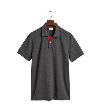 Gant Contrast grey piqué polo shirt