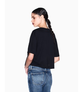 A|X Armani Exchange Majica big sleeves črna