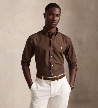 Polo Ralph Lauren Brown Custom Fit stretch poplin shirt
