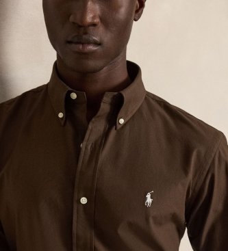 Polo Ralph Lauren Brown Custom Fit stretch poplin shirt