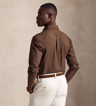 Polo Ralph Lauren Brown Custom Fit stretch poplin shirt
