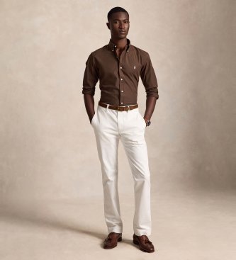 Polo Ralph Lauren Brown Custom Fit stretch poplin shirt