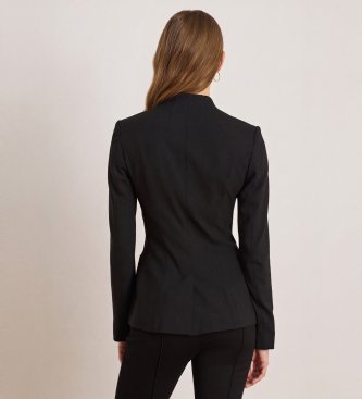 Lauren Ralph Lauren Americana de crepé de lana y elástico negro