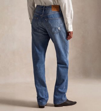 Polo Ralph Lauren Jeansy z wysokim stanem Relaxed Straight Fit niebieskie